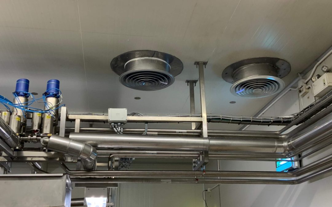 งานติดตั้งแอร์ ท่อดักส์กลมแบบสแตนเลส